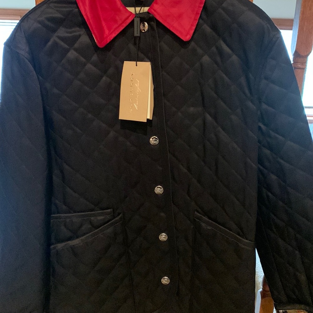 Black Burberry quilted jacket
